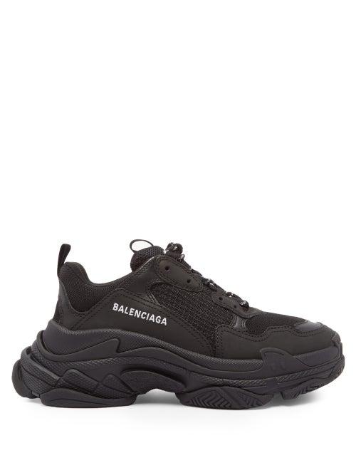 Matchesfashion.com Balenciaga - Triple S Mesh And Nubuck Trainers - Womens - Black