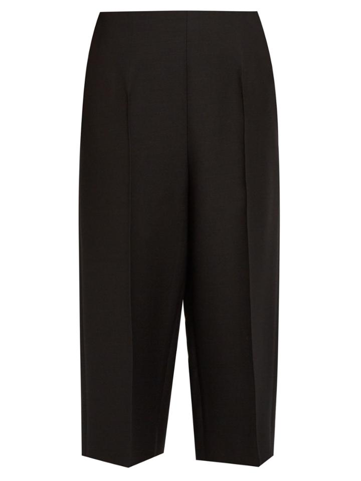 Valentino Cropped Wool And Silk-blend Trousers