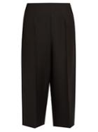 Valentino Cropped Wool And Silk-blend Trousers