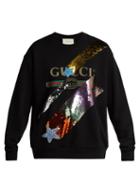 Matchesfashion.com Gucci - Sequin Embellished Cotton Sweatshirt - Womens - Black Multi