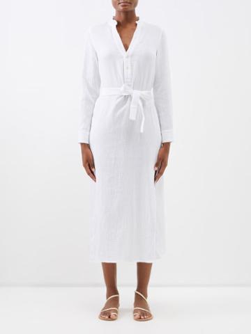 Bird & Knoll - Frieda Cotton Shirt Dress - Womens - White