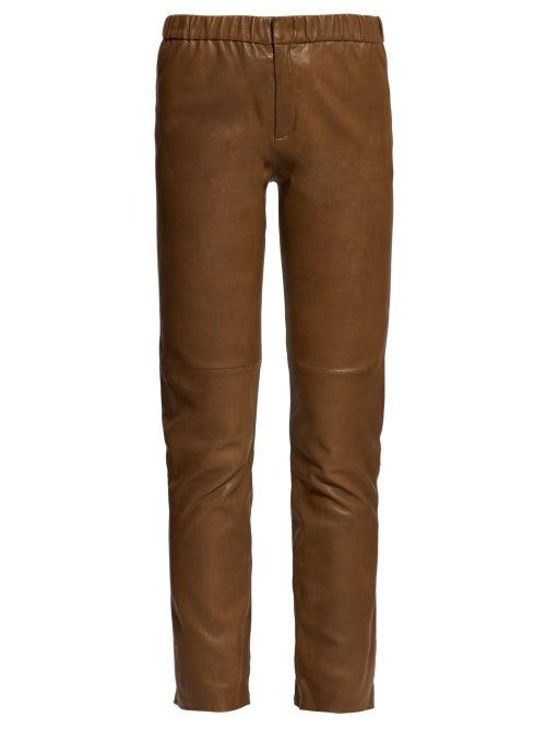 Matchesfashion.com Isabel Marant Toile - Iany Leather Slim Fit Trousers - Womens - Khaki