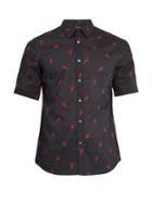 Alexander Mcqueen Dancing Skeleton-print Cotton Short-sleeved Shirt