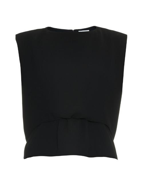 Balenciaga Double-layer Hem Sleeveless Crepe Top