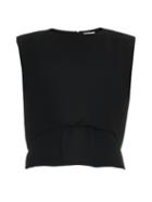 Balenciaga Double-layer Hem Sleeveless Crepe Top