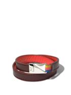 Paul Smith - Logo-engraved Clasp Leather Bracelet - Mens - Red
