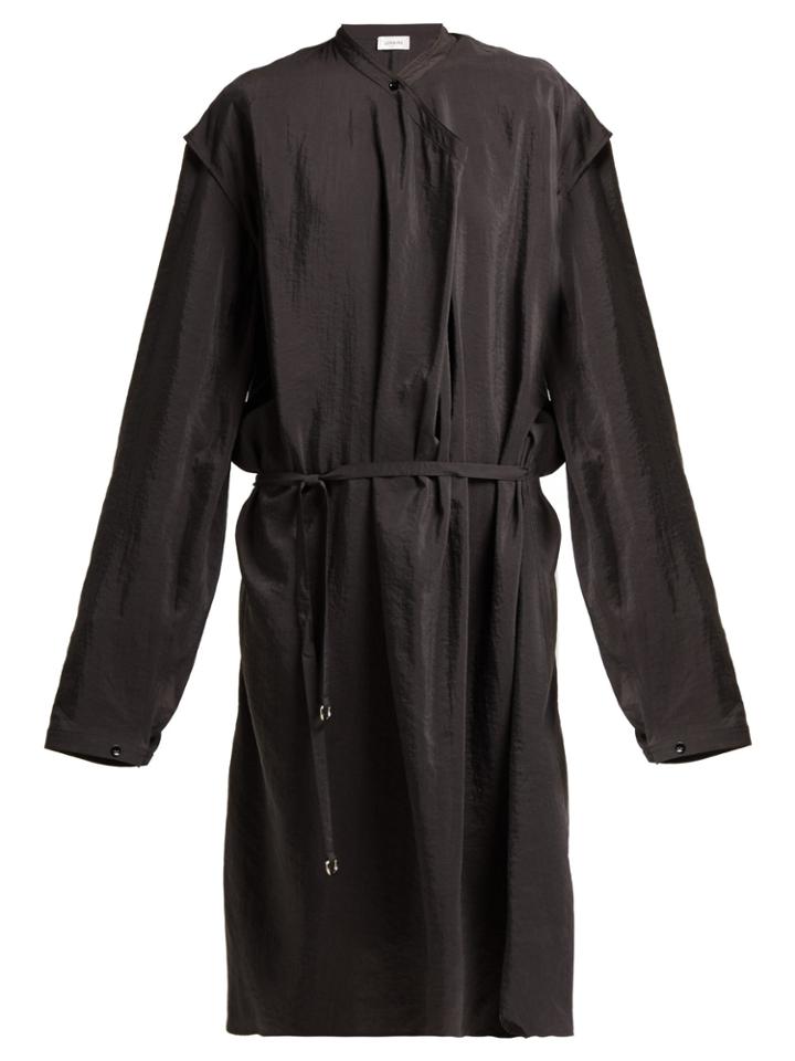 Lemaire Wrap-style Hammered Silk-blend Dress