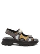 Matchesfashion.com Gucci - Aguru Leather And Mesh Sandals - Mens - Grey