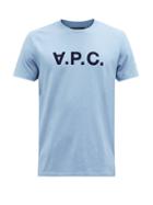 A.p.c. - Vpc Logo-print Cotton-blend Jersey T-shirt - Mens - Blue
