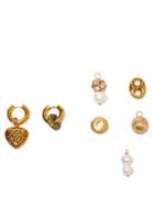 Matchesfashion.com Timeless Pearly - Mismatched 24kt Gold-plated Earrings And Charm Set - Womens - Gold