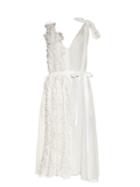 Rochas Flower-appliqu Sleeveless Midi Dress