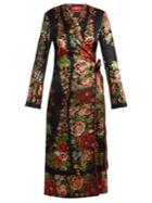 F.r.s - For Restless Sleepers Dolos Floral Tapestry-print Silk Wrap Dress