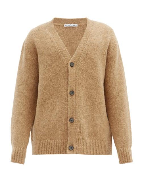 Matchesfashion.com Acne Studios - Kabelo Rib-knitted Wool-blend Cardigan - Mens - Light Brown