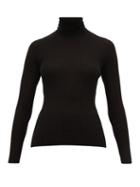 Matchesfashion.com Gabriela Hearst - Peppe Roll Neck Ribbed Cashmere Blend Sweater - Womens - Black
