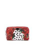 Matchesfashion.com Dolce & Gabbana - Geranium And Polka Dot Print Wash Bag - Womens - Red Multi