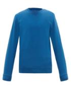Matchesfashion.com Sunspel - Crew Neck Cotton Loop Back Jersey Sweatshirt - Mens - Blue