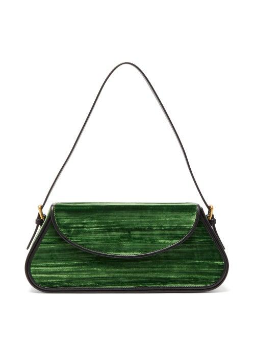 Matchesfashion.com By Far - Uma Crushed Velvet Handbag - Womens - Green