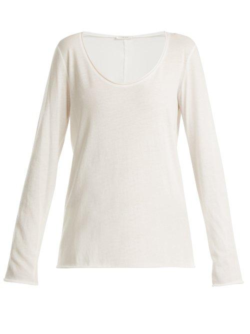 Matchesfashion.com The Row - Alexton Scoop Neck Cotton Top - Womens - White