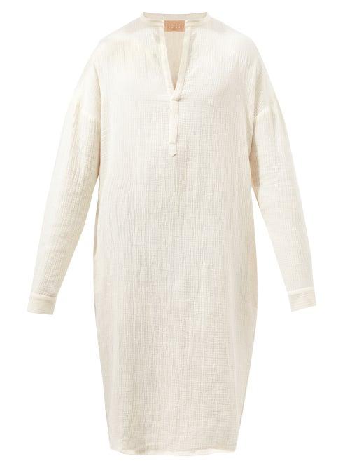 Albus Lumen - Cotton-muslin Kaftan - Mens - Cream