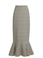 Saloni Portia Polka-dot Print Double-crepe Skirt