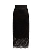 Dolce & Gabbana Lace-panelled Satin Pencil Skirt