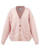 Vetements - Crystal-button Alpaca-blend Cardigan - Womens - Pink