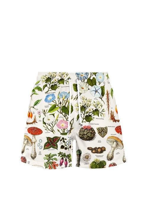 Matchesfashion.com Amiri - Psychedelic Mushroom-print Bermuda Shorts - Mens - White