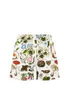 Matchesfashion.com Amiri - Psychedelic Mushroom-print Bermuda Shorts - Mens - White