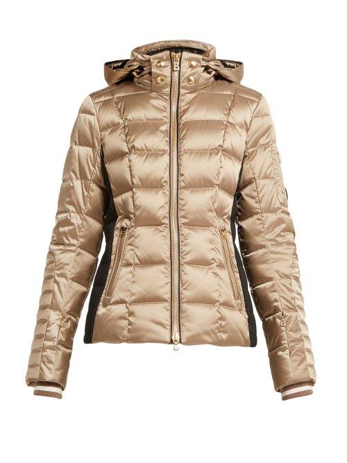 Matchesfashion.com Bogner - Uma Hooded Quilted Down Filled Ski Jacket - Womens - Light Brown