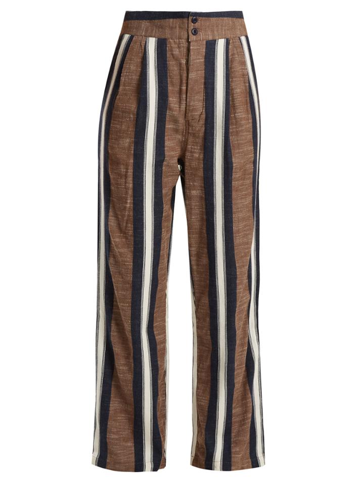 Ace & Jig Kate Wide-leg Striped Cotton Trousers