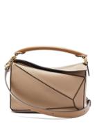 Matchesfashion.com Loewe - Puzzle Small Grained-leather Cross-body Bag - Womens - Beige Multi