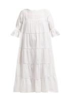 Matchesfashion.com Merlette - Paradis Tiered Cotton Dress - Womens - White