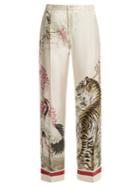 F.r.s - For Restless Sleepers Etere Tiger-print Wide-leg Silk Pyjama Trousers