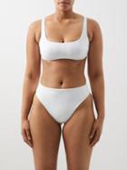 Form And Fold - The Crop Square-neck Underwired D-g Bikini Top - Womens - Off White