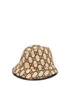 Matchesfashion.com Gucci - Gg Logo Snakeskin Trim Raffia Bucket Hat - Womens - Black