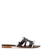 Matchesfashion.com Malone Souliers - Alexis Rope Leather Slides - Womens - Black Grey