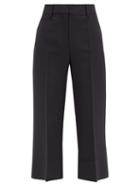 Matchesfashion.com Valentino - Crepe Couture Wool-blend Tailored Trousers - Womens - Black