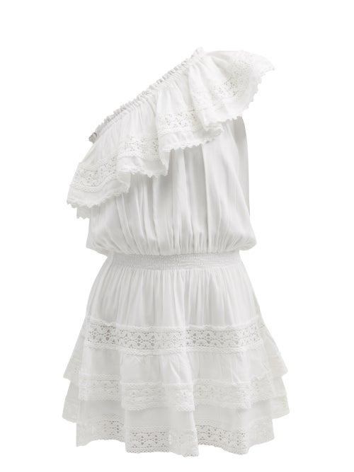 Melissa Odabash - One-shoulder Crochet-lace Voile Dress - Womens - Optical White