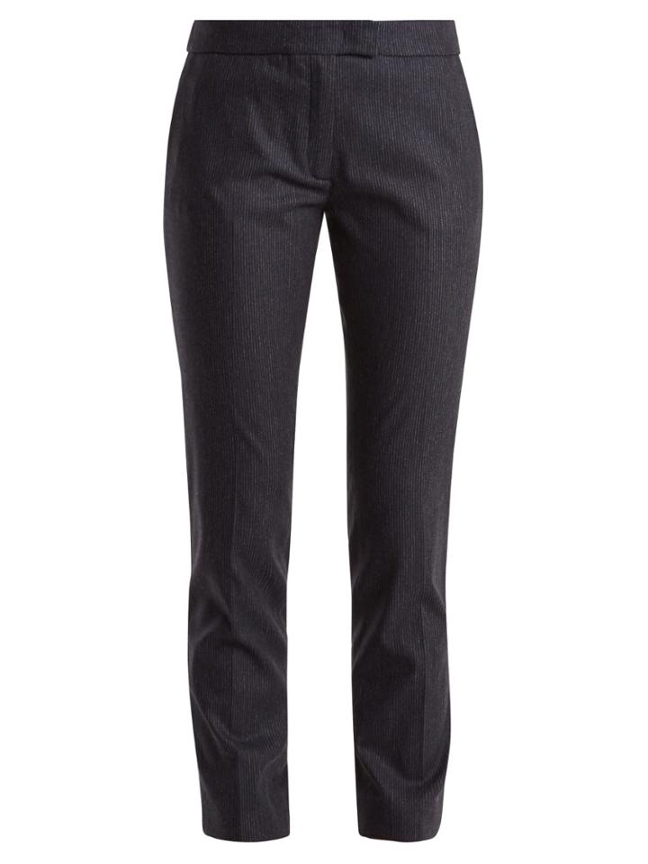 Joseph Finley Pinstriped Wool-blend Cropped Trousers