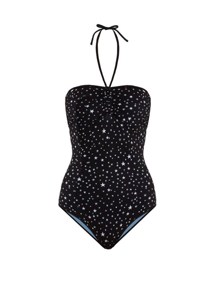 Diane Von Furstenberg Halterneck Star-print Swimsuit