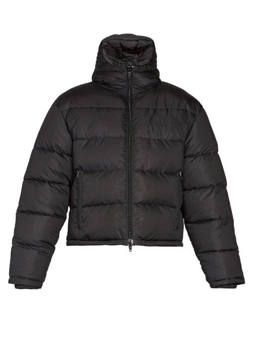 Matchesfashion.com Balenciaga - Cropped Padded Hooded Jacket - Mens - Black