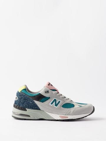 New Balance - Made In Uk 991 Suede And Mesh Trainers - Mens - Black Multi
