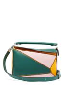 Matchesfashion.com Loewe - Puzzle Small Grained Leather Cross Body Bag - Womens - Green Multi