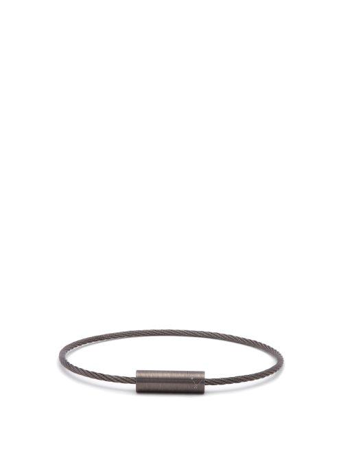 Matchesfashion.com Le Gramme - Le 7 Sterling Silver Cable Bracelet - Mens - Black