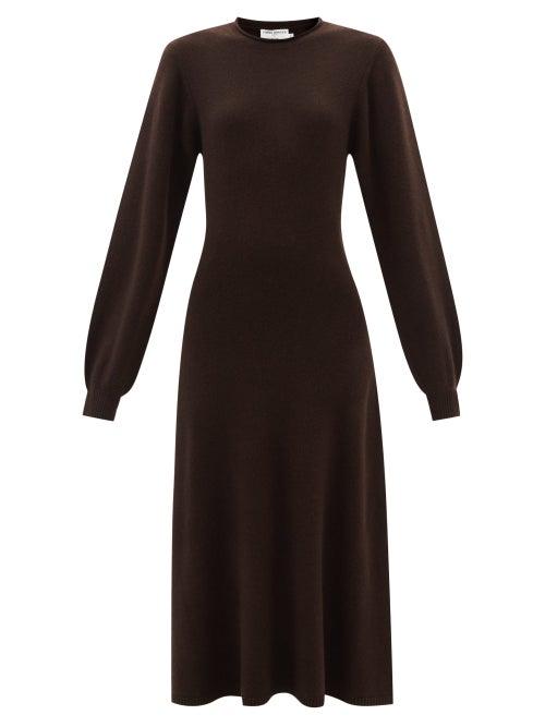 Three Graces London - X Jud Matilda Wool-blend Maxi Dress - Womens - Dark Brown