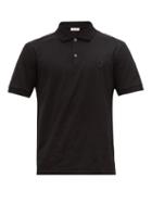 Matchesfashion.com Alexander Mcqueen - Zardozi Embroidered-skull Cotton-jersey Polo Shirt - Mens - Black