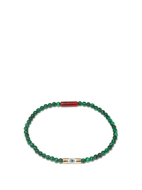 Luis Morais - Malachite & 14kt Gold Beaded Bracelet - Mens - Green