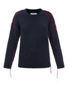 Marine Serre - Loose-thread Cotton-blend Sweater - Womens - Navy