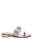 Matchesfashion.com Sophia Webster - Dina Crystal Embellished Pvc And Leather Sandals - Womens - Silver