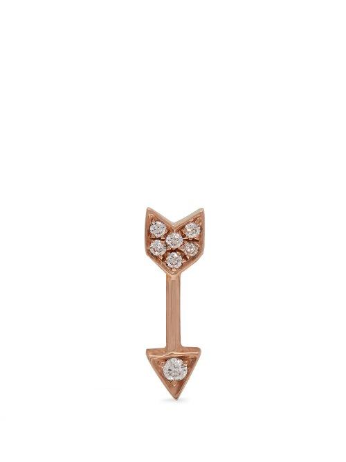 Matchesfashion.com Maria Tash - Arrow 18kt Gold And Diamond Single Earring - Womens - Rose Gold